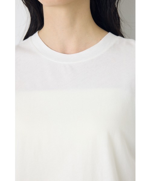 AZUL by moussy(アズールバイマウジー)の「ドライタッチレイヤードライクTシャツ(Tシャツ/カットソー・レディース・ライトブラック/オフホワイト/ネイビー・MEDIUM/SMALL)」の9枚目の写真