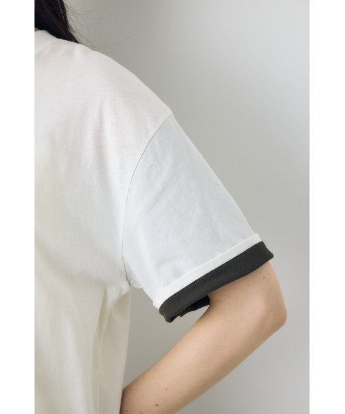 AZUL by moussy(アズールバイマウジー)の「ドライタッチレイヤードライクTシャツ(Tシャツ/カットソー・レディース・ライトブラック/オフホワイト/ネイビー・MEDIUM/SMALL)」の10枚目の写真
