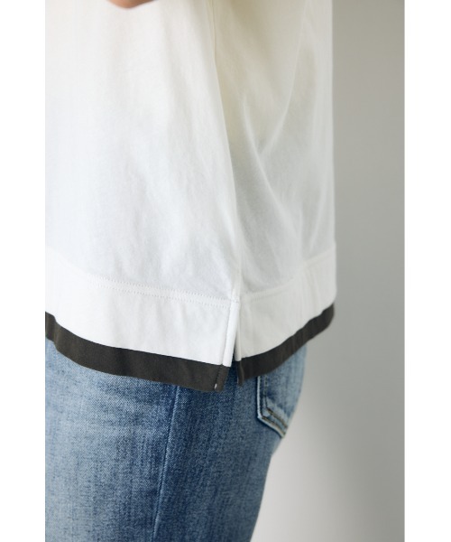 AZUL by moussy(アズールバイマウジー)の「ドライタッチレイヤードライクTシャツ(Tシャツ/カットソー・レディース・ライトブラック/オフホワイト/ネイビー・MEDIUM/SMALL)」の11枚目の写真