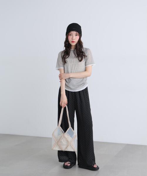FREE'S MART(フリーズマート)の「◆レイヤード風半袖カットソー(Tシャツ/カットソー・レディース・ネイビー/ホワイト/グレー・FREE)」の8枚目の写真