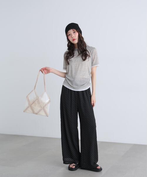 FREE'S MART(フリーズマート)の「◆レイヤード風半袖カットソー(Tシャツ/カットソー・レディース・ネイビー/ホワイト/グレー・FREE)」の9枚目の写真
