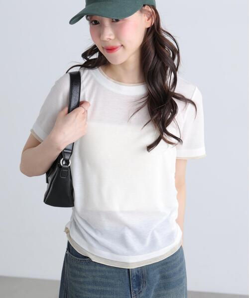 FREE'S MART(フリーズマート)の「◆レイヤード風半袖カットソー(Tシャツ/カットソー・レディース・ネイビー/ホワイト/グレー・FREE)」の17枚目の写真