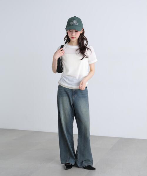 FREE'S MART(フリーズマート)の「◆レイヤード風半袖カットソー(Tシャツ/カットソー・レディース・ネイビー/ホワイト/グレー・FREE)」の19枚目の写真