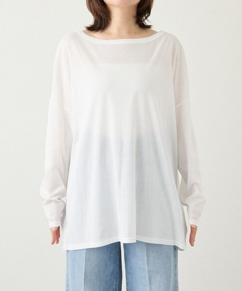 RIVE DROITE(リヴドロワ)の「【接触冷感/吸水速乾】キュプラコットンオーバーサイズTee(Tシャツ/カットソー・レディース・オフホワイト/ブラック・FREE)」の11枚目の写真