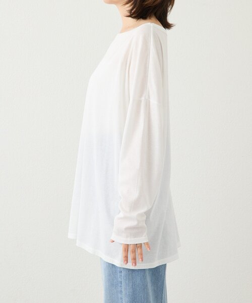 RIVE DROITE(リヴドロワ)の「【接触冷感/吸水速乾】キュプラコットンオーバーサイズTee(Tシャツ/カットソー・レディース・オフホワイト/ブラック・FREE)」の12枚目の写真