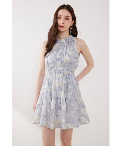rienda（リエンダ）の「【女神ワンピース】ホルターネックギャザーミニフレアワンピース 夏服（ワンピース・レディース・アイボリー/ブラック/グレー系その他/マルチ/ホワイト系その他/ピンク・SMALL/MEDIUM）」の13枚目の写真