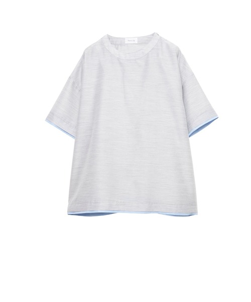 Nora Lily(ノラリリー)の「【Nora Lily】Layer Hem Sheer Tee(シャツ/ブラウス・メンズ・ライトグレー/ネイビー/インディゴブルー・FREE)」の4枚目の写真