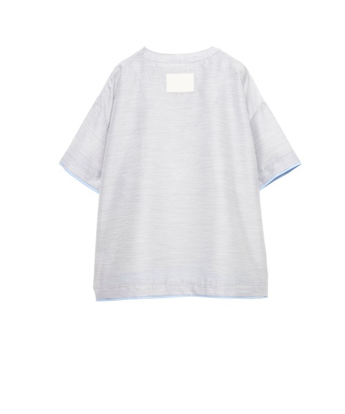 Nora Lily(ノラリリー)の「【Nora Lily】Layer Hem Sheer Tee(シャツ/ブラウス・メンズ・ライトグレー/ネイビー/インディゴブルー・FREE)」の5枚目の写真