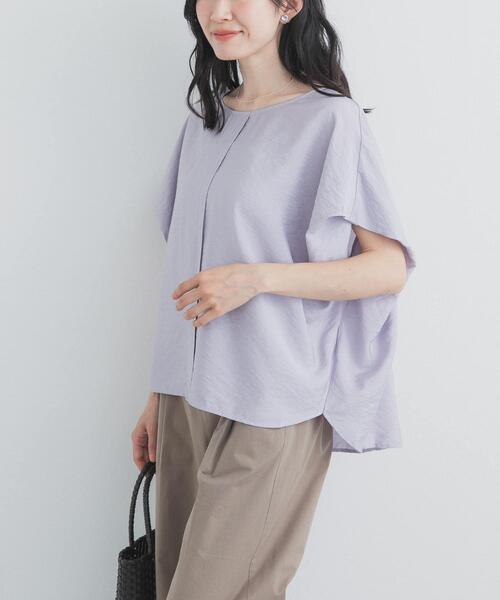 URBAN RESEARCH DOORS(アーバンリサーチドアーズ)の「センタータックコクーンブラウス(シャツ/ブラウス・レディース・パープル系その他/ベージュ系その他/ネイビー・FREE)」の3枚目の写真