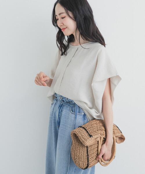 URBAN RESEARCH DOORS(アーバンリサーチドアーズ)の「センタータックコクーンブラウス(シャツ/ブラウス・レディース・パープル系その他/ベージュ系その他/ネイビー・FREE)」の5枚目の写真
