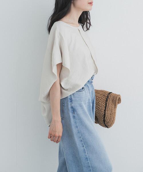URBAN RESEARCH DOORS(アーバンリサーチドアーズ)の「センタータックコクーンブラウス(シャツ/ブラウス・レディース・パープル系その他/ベージュ系その他/ネイビー・FREE)」の7枚目の写真