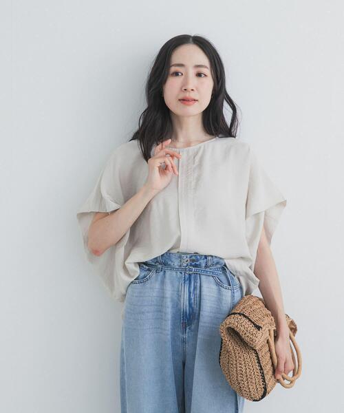 URBAN RESEARCH DOORS(アーバンリサーチドアーズ)の「センタータックコクーンブラウス(シャツ/ブラウス・レディース・パープル系その他/ベージュ系その他/ネイビー・FREE)」の8枚目の写真