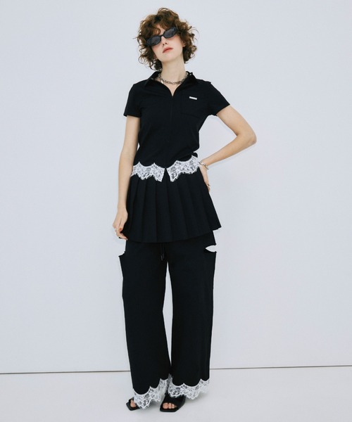 JOSE MOON(ジョゼムーン)の「SLIT SWEAT PANTS 2/スリットスウェットパンツ2(スウェットパンツ・レディース・グレー/ブラック・38/36)」の7枚目の写真