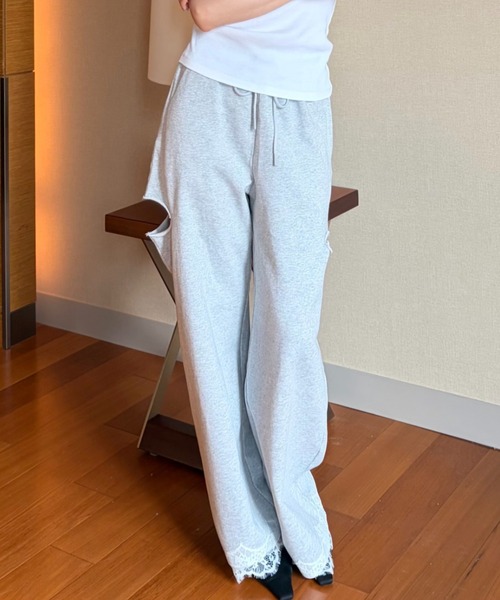 JOSE MOON(ジョゼムーン)の「SLIT SWEAT PANTS 2/スリットスウェットパンツ2(スウェットパンツ・レディース・グレー/ブラック・38/36)」の11枚目の写真