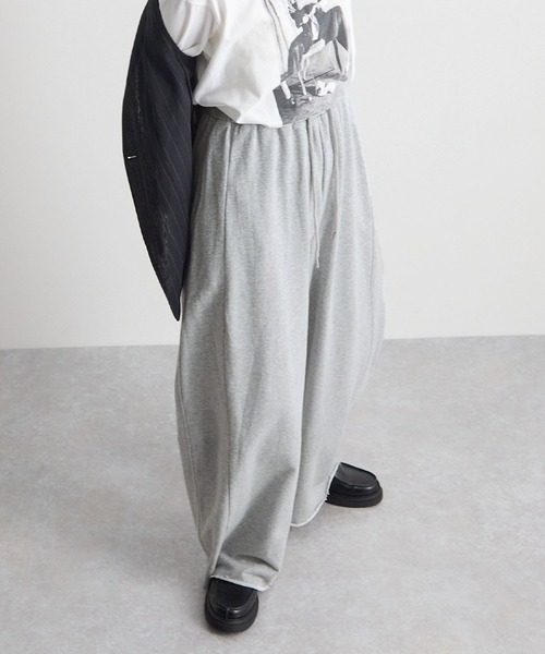 STELLA FISH（ステラフィッシュ）の「カーブシルエット裏毛スウェットパンツ（スウェットパンツ・レディース・杢グレー/オフホワイト/ブラック・MEDIUM/S-Long）」の9枚目の写真