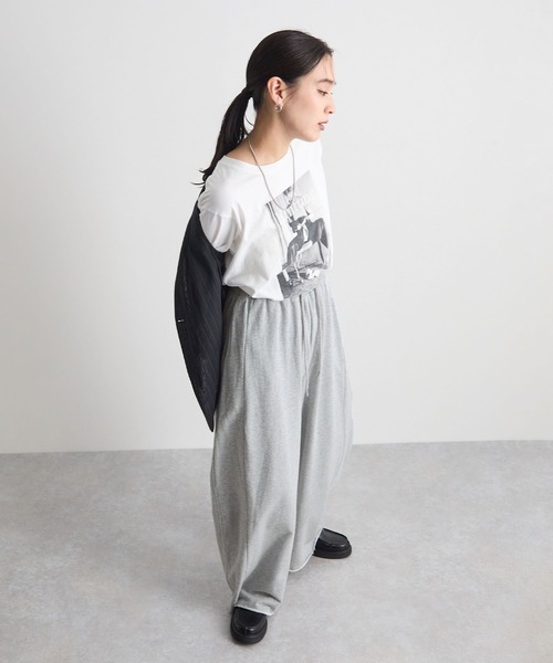STELLA FISH（ステラフィッシュ）の「カーブシルエット裏毛スウェットパンツ（スウェットパンツ・レディース・杢グレー/オフホワイト/ブラック・MEDIUM/S-Long）」の10枚目の写真