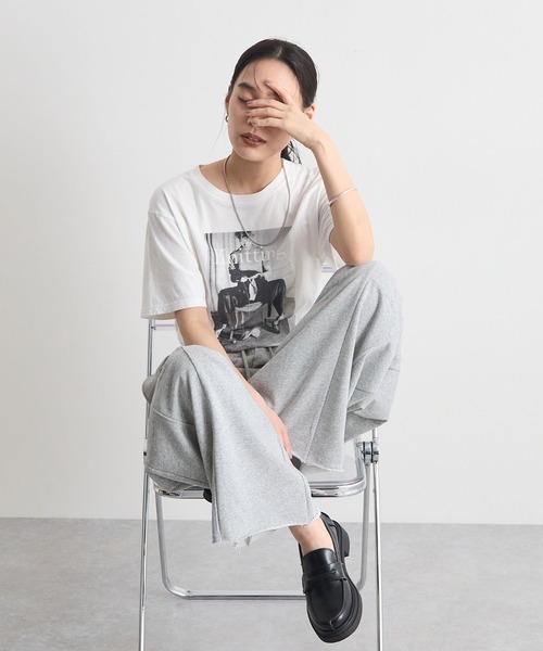 STELLA FISH（ステラフィッシュ）の「カーブシルエット裏毛スウェットパンツ（スウェットパンツ・レディース・杢グレー/オフホワイト/ブラック・MEDIUM/S-Long）」の12枚目の写真