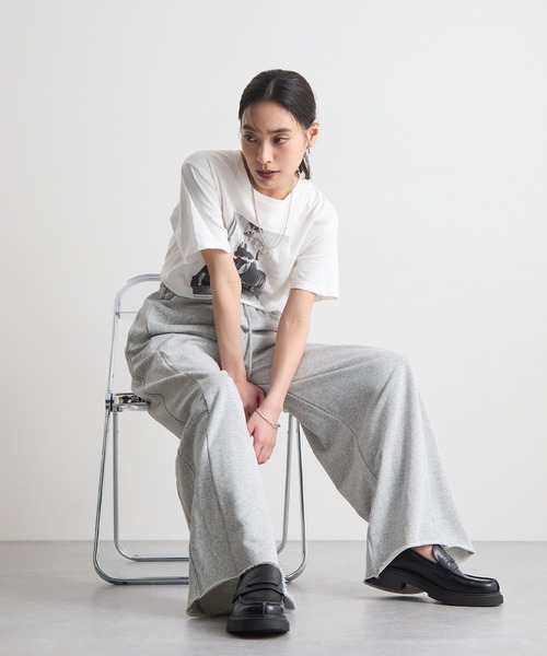 STELLA FISH（ステラフィッシュ）の「カーブシルエット裏毛スウェットパンツ（スウェットパンツ・レディース・杢グレー/オフホワイト/ブラック・MEDIUM/S-Long）」の13枚目の写真