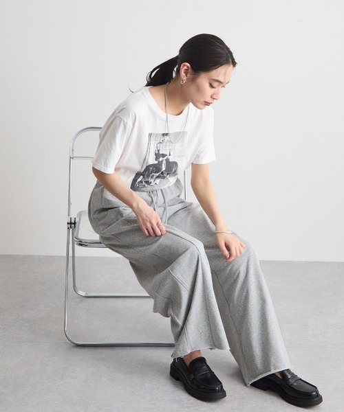 STELLA FISH（ステラフィッシュ）の「カーブシルエット裏毛スウェットパンツ（スウェットパンツ・レディース・杢グレー/オフホワイト/ブラック・MEDIUM/S-Long）」の14枚目の写真