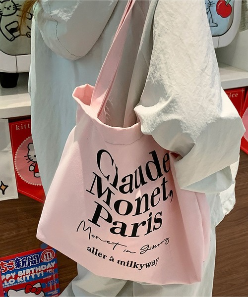 LA VORAGINE(ラ ヴォラジネ)の「ロゴプリント キャンバストートバッグ 大容量(トートバッグ・レディース・アイボリー/Red/ホワイト/ピンク・FREE)」の22枚目の写真