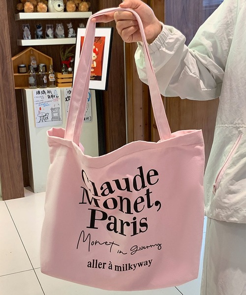 LA VORAGINE(ラ ヴォラジネ)の「ロゴプリント キャンバストートバッグ 大容量(トートバッグ・レディース・アイボリー/Red/ホワイト/ピンク・FREE)」の21枚目の写真