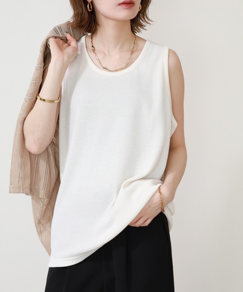 __gram.(スペースグラム)の「半袖レースシャツ×ワッフルタンク E/S(シャツ/ブラウス・メンズ・オフホワイト/ブラック/グレイッシュベージュ・L/M)」の9枚目の写真