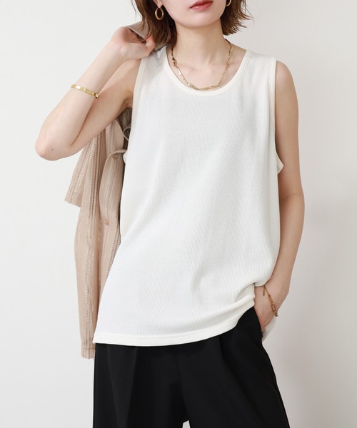 __gram.(スペースグラム)の「半袖レースシャツ×ワッフルタンク E/S(シャツ/ブラウス・メンズ・オフホワイト/ブラック/グレイッシュベージュ・L/M)」の10枚目の写真