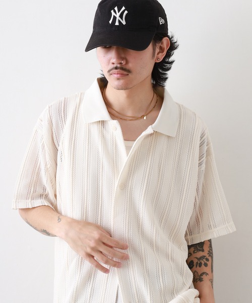 __gram.(スペースグラム)の「半袖レースシャツ×ワッフルタンク E/S(シャツ/ブラウス・メンズ・オフホワイト/ブラック/グレイッシュベージュ・L/M)」の18枚目の写真