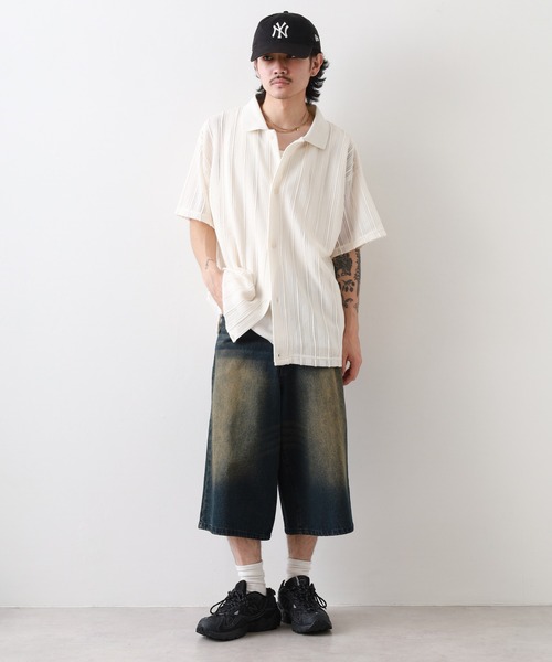 __gram.(スペースグラム)の「半袖レースシャツ×ワッフルタンク E/S(シャツ/ブラウス・メンズ・オフホワイト/ブラック/グレイッシュベージュ・L/M)」の20枚目の写真