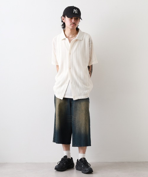 __gram.(スペースグラム)の「半袖レースシャツ×ワッフルタンク E/S(シャツ/ブラウス・メンズ・オフホワイト/ブラック/グレイッシュベージュ・L/M)」の21枚目の写真