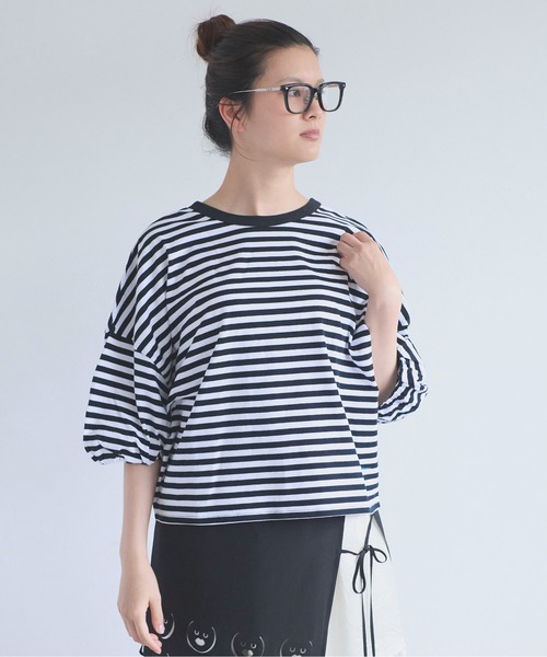 I am I in fact...(アイアムアイインファクト)の「DARJEELING TEE(Tシャツ/カットソー・レディース・ホワイト×ブラック/ブラック/ホワイト・FREE)」の2枚目の写真