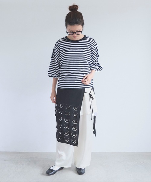I am I in fact...(アイアムアイインファクト)の「DARJEELING TEE(Tシャツ/カットソー・レディース・ホワイト×ブラック/ブラック/ホワイト・FREE)」の5枚目の写真