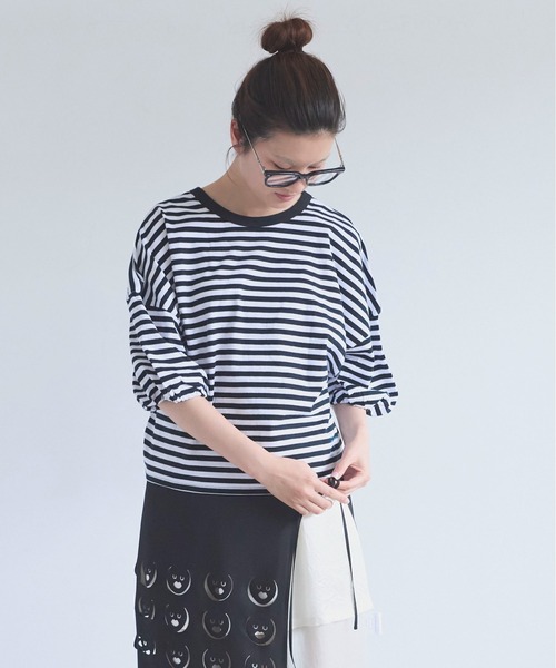 I am I in fact...(アイアムアイインファクト)の「DARJEELING TEE(Tシャツ/カットソー・レディース・ホワイト×ブラック/ブラック/ホワイト・FREE)」の13枚目の写真