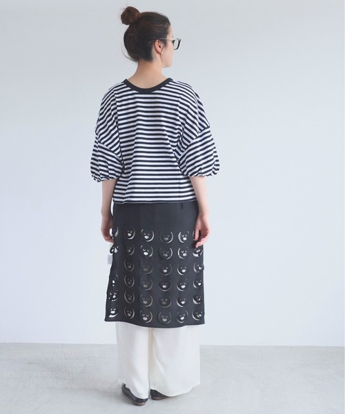 I am I in fact...(アイアムアイインファクト)の「DARJEELING TEE(Tシャツ/カットソー・レディース・ホワイト×ブラック/ブラック/ホワイト・FREE)」の15枚目の写真