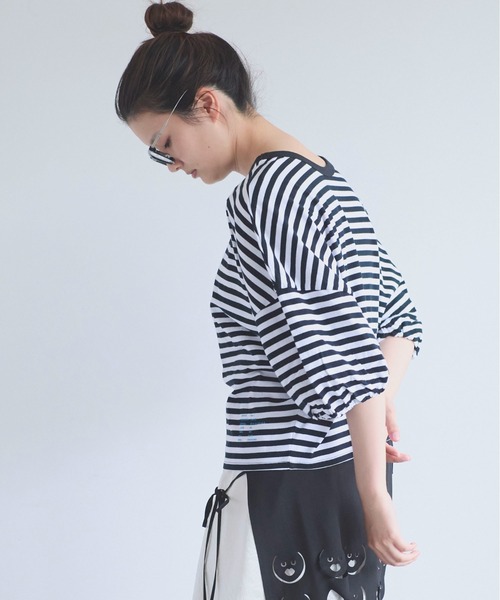 I am I in fact...(アイアムアイインファクト)の「DARJEELING TEE(Tシャツ/カットソー・レディース・ホワイト×ブラック/ブラック/ホワイト・FREE)」の12枚目の写真