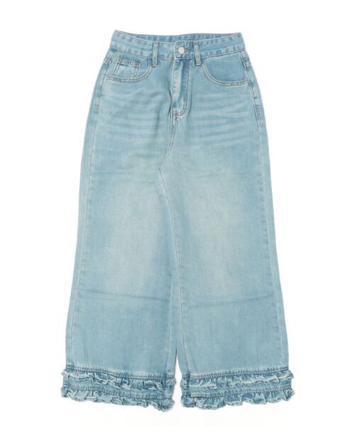 CECIL McBEE(セシルマクビー)の「裾フリルアンクルデニムパンツ(デニムパンツ・レディース・サックスブルー・61/64)」の1枚目の写真