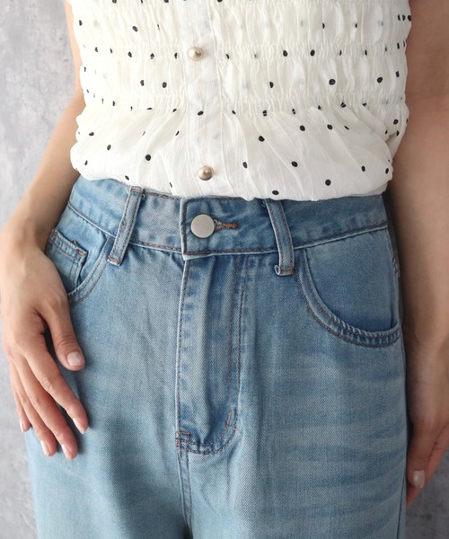 CECIL McBEE(セシルマクビー)の「裾フリルアンクルデニムパンツ(デニムパンツ・レディース・サックスブルー・61/64)」の6枚目の写真