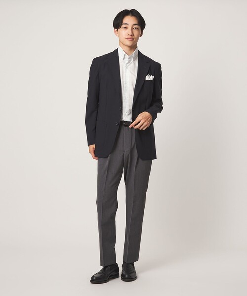 green label relaxing(グリーンレーベルリラクシング)の「エブリット TC パナマ チェック スタンダード ボタンダウン ショートスリーブ シャツ -イージーアイロン・通気性-(ビジネスシャツ・メンズ・ライム・L/M/XL/S)」の3枚目の写真