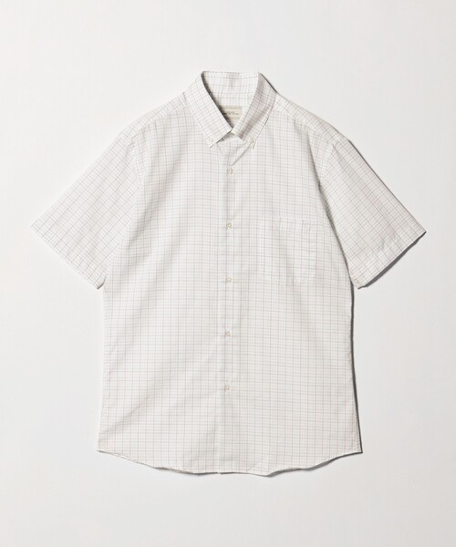 green label relaxing(グリーンレーベルリラクシング)の「エブリット TC パナマ チェック スタンダード ボタンダウン ショートスリーブ シャツ -イージーアイロン・通気性-(ビジネスシャツ・メンズ・ライム・L/M/XL/S)」の9枚目の写真