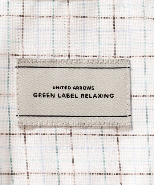 green label relaxing(グリーンレーベルリラクシング)の「エブリット TC パナマ チェック スタンダード ボタンダウン ショートスリーブ シャツ -イージーアイロン・通気性-(ビジネスシャツ・メンズ・ライム・L/M/XL/S)」の17枚目の写真
