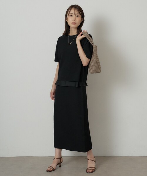 UNTITLED(アンタイトル)の「【重ね着でおしゃれ見え】裾シアードッキングプルオーバー(シャツ/ブラウス・レディース・アイボリー/ブラック・44/48/04/02/50/00)」の10枚目の写真