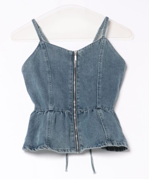 REDYAZEL（レディアゼル）の「【Vintage Denim Series】ヴィンテージウォッシュバックレースアップデニムビスチェ（キャミソール・レディース・ブルー/ネイビー・FREE）」の3枚目の写真