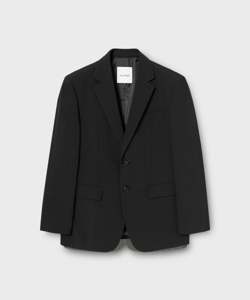NONBLANK(ノンブランク)の「W29 ウォッシャブルセミオーバーフィットジャケット_BLACK(テーラードジャケット・メンズ・ブラック・MEDIUM/LARGE/X-LARGE)」の1枚目の写真