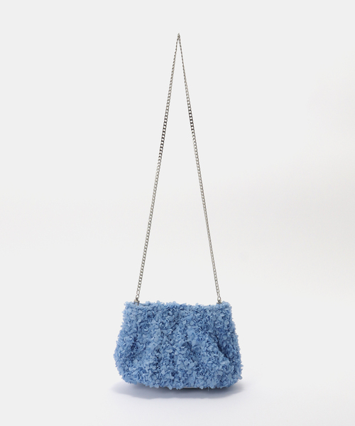 SLOBE IENA（スローブイエナ）の「casselini/キャセリーニ SLOBE別注 フラワーバッグ 254-110526（クラッチバッグ・レディース・ブラック/スカイブルー・FREE）」の14枚目の写真