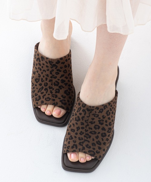 JELLY BEANS(ジェリービーンズ)の「スクエアトゥ一枚甲ミュールサンダル(204-64203)JELLY BEANS(ジェリービーンズ)(サンダル・レディース・ブラック/レオパード/ダークブラウン・M/S/L)」の19枚目の写真