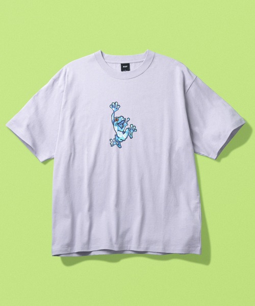 HUF(ハフ)の「STUCK ON YOU TEE(Tシャツ/カットソー・メンズ・ホワイト/パープル系・L/XL/M/S/XXL)」の2枚目の写真