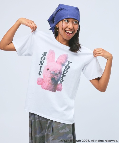 niko and...(ニコアンド)の「【SONIC YOUTH / ソニック・ユース】アソートTシャツ(Tシャツ/カットソー・レディース・ホワイト/グリーン/ブルー/オフホワイト・FREE)」の8枚目の写真