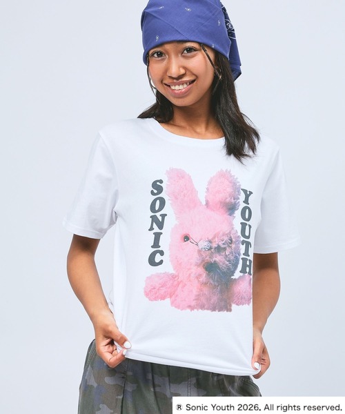 niko and...(ニコアンド)の「【SONIC YOUTH / ソニック・ユース】アソートTシャツ(Tシャツ/カットソー・レディース・ホワイト/グリーン/ブルー/オフホワイト・FREE)」の9枚目の写真