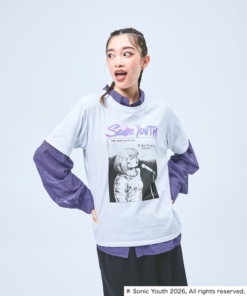 niko and...(ニコアンド)の「【SONIC YOUTH / ソニック・ユース】アソートTシャツ(Tシャツ/カットソー・レディース・ホワイト/グリーン/ブルー/オフホワイト・FREE)」の16枚目の写真