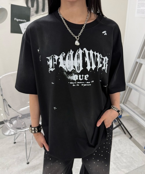 Figments(フィグメンツ)の「77フェードビックT(Tシャツ/カットソー・レディース・ホワイト/ブラック・FREE)」の1枚目の写真